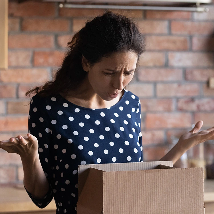 Besviken leverans av kontorsprodukter